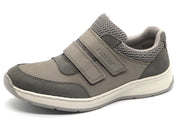 222-85-001 Heren Klittenband Schoenen Sportief Rieker 14350-45 Middengrijs Wijdte H (501)
